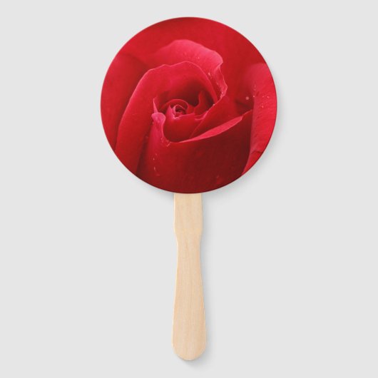 Gothic Red Rose Liefde bij First Bite Bruiloft Handwaaier (Achterkant)