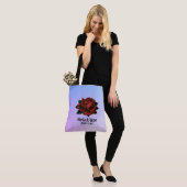 Gothic Red Rose Name and Date Paars Wedding Tote Bag (Op model)
