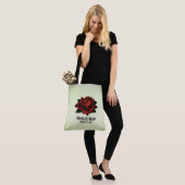 Gothic Red Rose Names and Date Green Tote Bag (Op model)