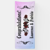 Gothic Red Rose Paarse Spandoek (Verticaal)