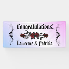 Gothic Red Rose Paarse Spandoek