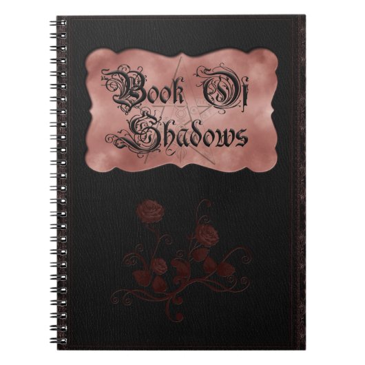 Gothic Red Rose Roze Zwart Boek van Schaduwen Notitieboek (Voorkant)