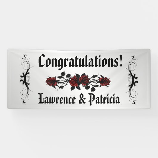 Gothic Red Rose Spandoek (Horizontaal)