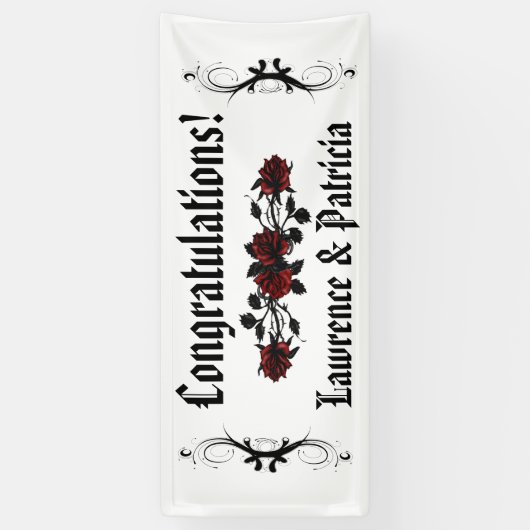 Gothic Red Rose Spandoek (Verticaal)