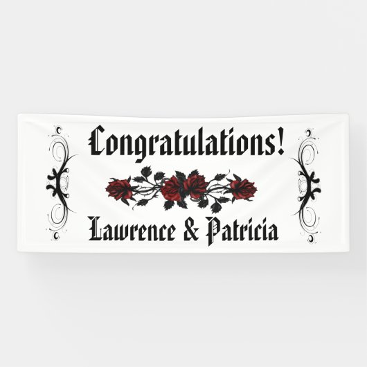 Gothic Red Rose Spandoek (Horizontaal)