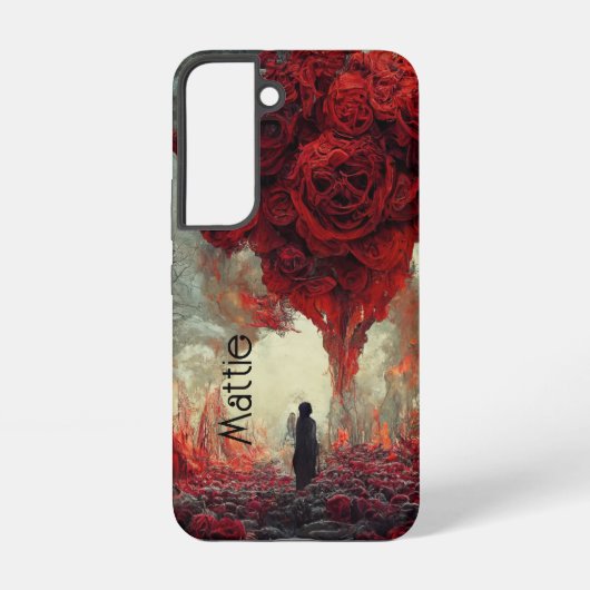 Gothic Red Rose vulde hel Samsung Galaxy Hoesje (Achterkant)