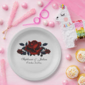 Gothic Red Rose Wedding Papieren Bordje (Feest)