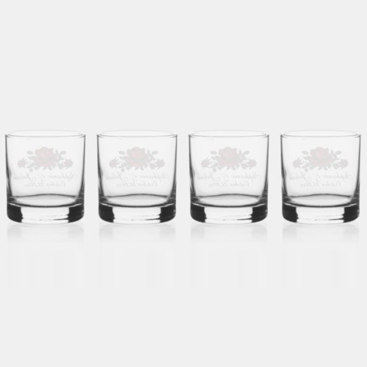 Gothic Red Rose Wedding Whisky Glas (Achterkant)