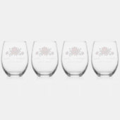 Gothic Red Rose Wedding Wijnglas Zonder Voet (Achterkant)