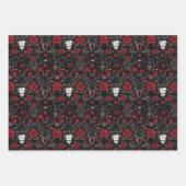 Gothic Red Roses and Skulls Inpakpapier Vel (Voorkant 2)