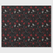 Gothic Red Roses Chain Red Heart and White Crow Cadeaupapier (Vlak)