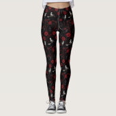 Gothic Red Roses Chain Red Heart and White Crow Leggings (Voorkant)