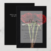 Gothic Red Roses Gothic Wedding Invite (Voorkant / Achterkant)