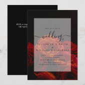 Gothic Red Roses Gothic Wedding Invite (Voorkant / Achterkant)