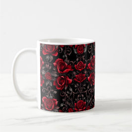 Gothic Red Roses op zwart #3 Koffiemok