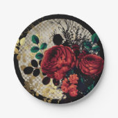 Gothic Red Roses Papieren Bordje (Voorkant)