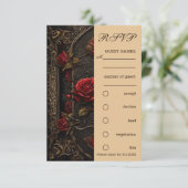 Gothic Red Rose's RSVP Kaart (Staand voorkant)