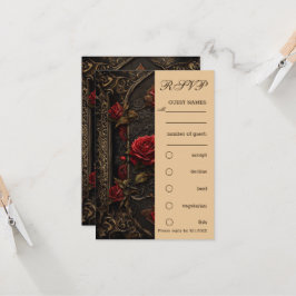 Gothic Red Rose's RSVP Kaart