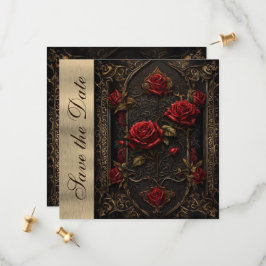 Gothic Red Rose's Save The Date
