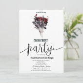 Gothic Red Roses Skeleton Verloving Kaart (Staand voorkant)