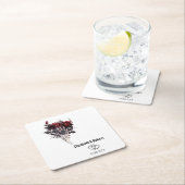 Gothic Red Roses Skeleton Wedding Kartonnen Onderzetters (Insitu)