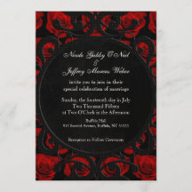 Gothic Red Roses Victoriaans bruiloft uitnodiging