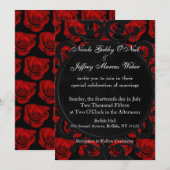 Gothic Red Roses Victoriaans bruiloft uitnodiging (Voorkant / Achterkant)