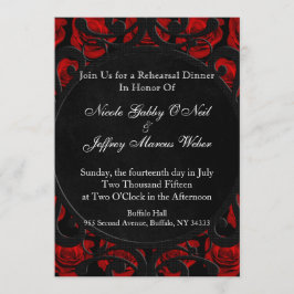 Gothic Red Roses Victoriaans repetitie diner Kaart