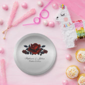 Gothic Red Roses Wedding Paper Bord (Feest)