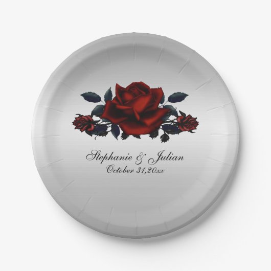 Gothic Red Roses Wedding Paper Bord (Voorkant)