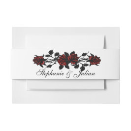 Gothic Red Roses Wedding Paper Bord Uitnodigingen Wikkel