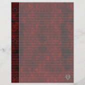 Gothic Red Silver Heart Damask Notitieboek Paper (Achterkant)