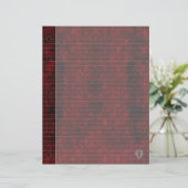 Gothic Red Silver Heart Damask Notitieboek Paper (Staand voorkant)