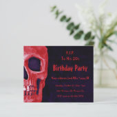 Gothic Red Skull Birthday RIP naar zijn begroting (Staand voorkant)