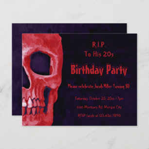 Gothic Red Skull Birthday RIP naar zijn begroting 