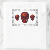 Gothic Red Skulls Rechthoekige Sticker (Tas)