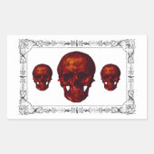 Gothic Red Skulls Rechthoekige Sticker (Voorkant)