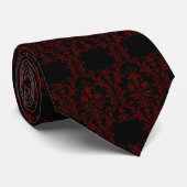 Gothic Red Small Acanthus Wedding Stropdas (Opgerold)