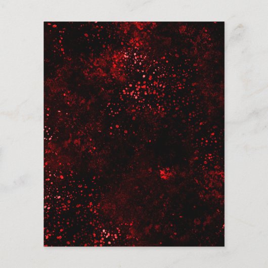 Gothic Red Splatter Floral budget Weddenschap (Achterkant)