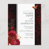 Gothic Red Splatter Floral budget Weddenschap (Voorkant)
