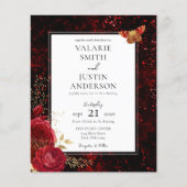 Gothic Red Splatter Floral Wedden All in One Fly (Voorkant)