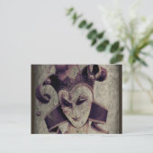 Gothic Renaissance Evil Clown Joker Briefkaart (Staand voorkant)