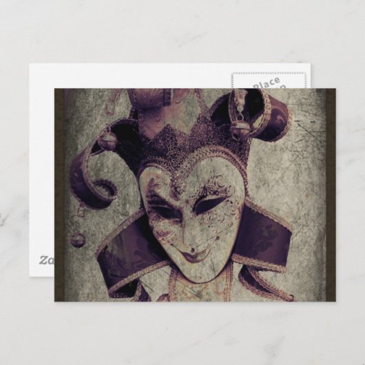 Gothic Renaissance Evil Clown Joker Briefkaart (Voorkant / Achterkant)