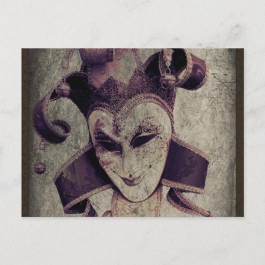 Gothic Renaissance Evil Clown Joker Briefkaart (Voorkant)