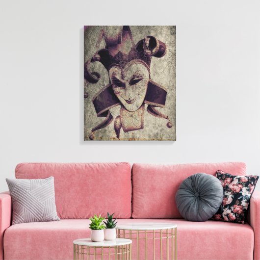 Gothic Renaissance Evil Clown Joker Canvas Afdruk (Insitu (Woonkamer))