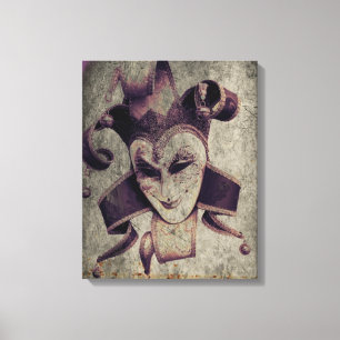 Gothic Renaissance Evil Clown Joker Canvas Afdruk