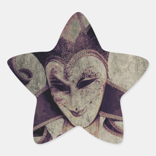 Gothic Renaissance Evil Clown Joker Ster Sticker (Voorkant)