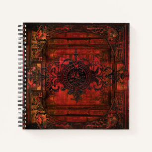 Gothic Renaissance Red Faux Leather Ancient Tome Notitieboek