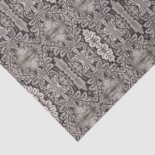 gothic renaissance  zilvergrijs tribaal patroon tissuepapier (Detail)