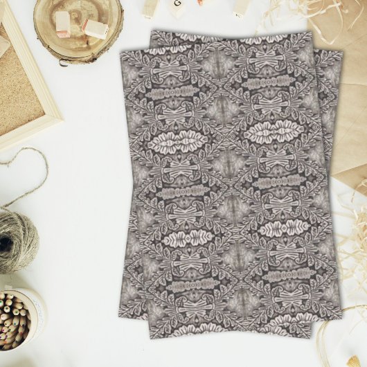 gothic renaissance  zilvergrijs tribaal patroon tissuepapier